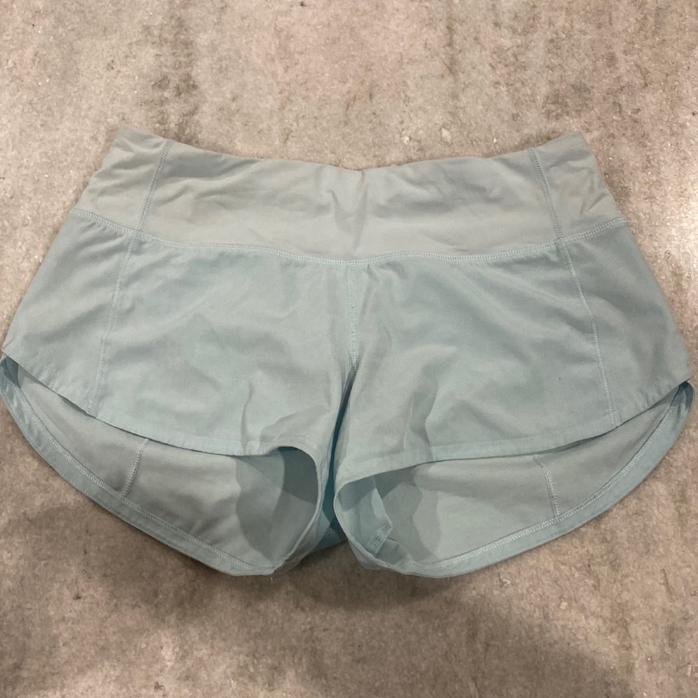 Lululemon light blue speed up shorts